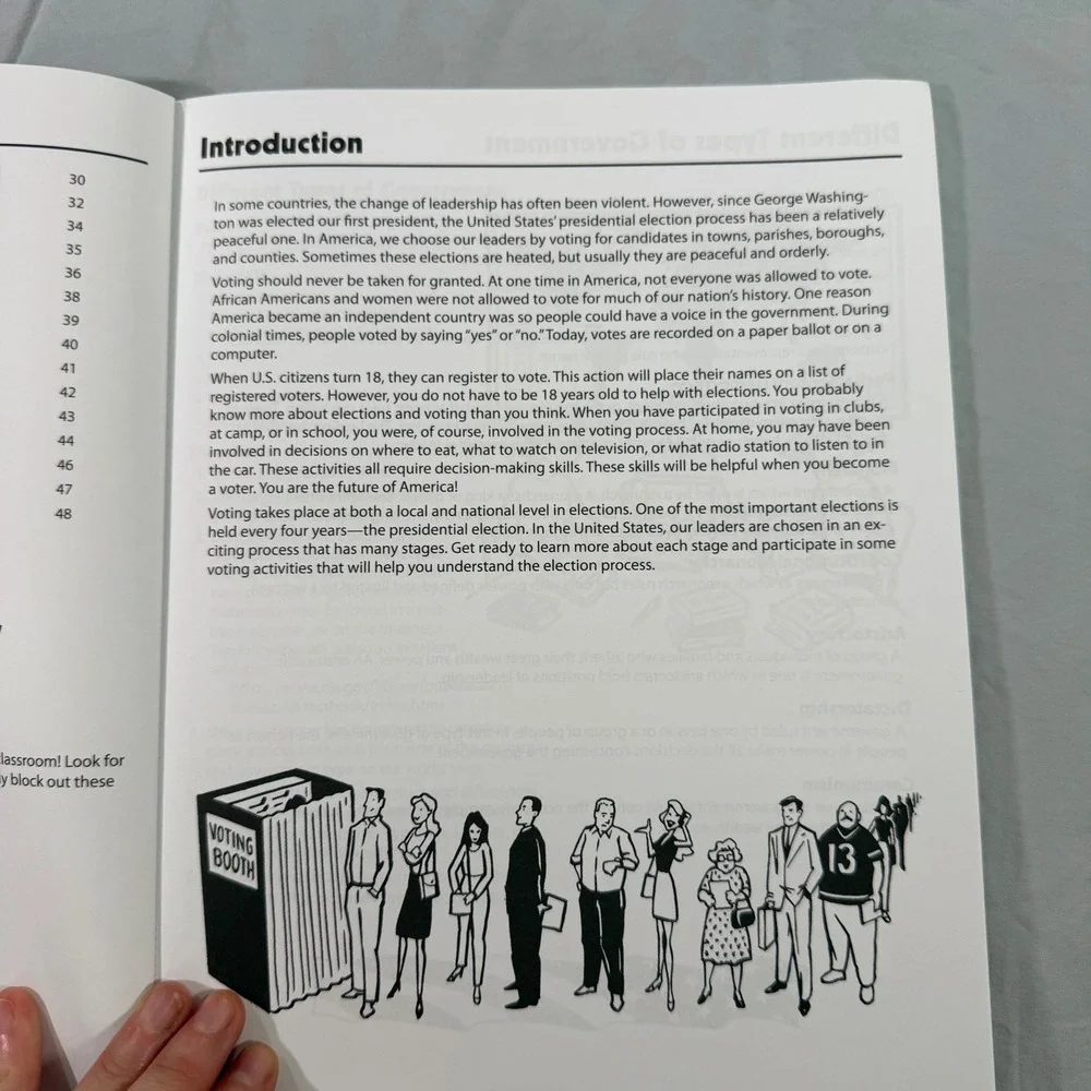 Edupress Hands-On Heritage Elections in the U.S.A. Activity Book Grades 3+